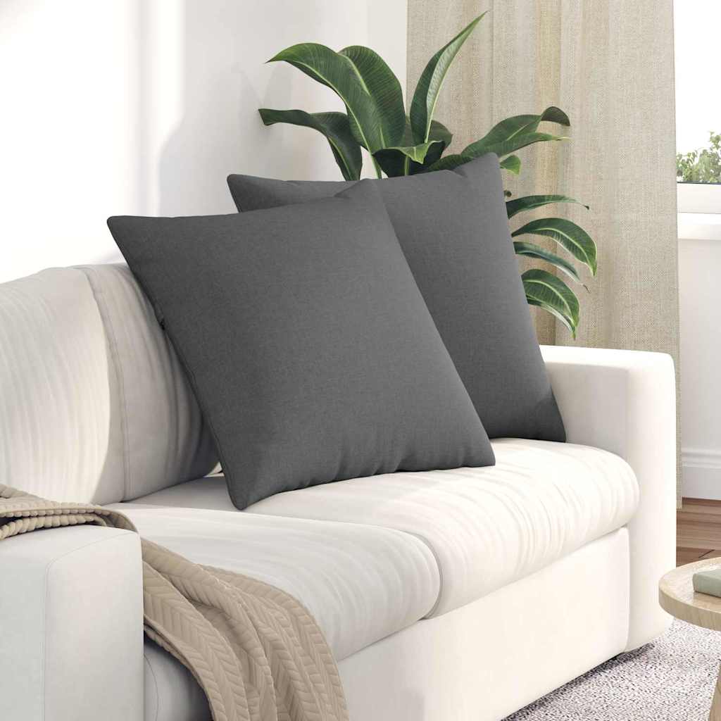 vidaXL Sofakissen 2 pcs Dunkelgrau 80 x 80 cm Stoff