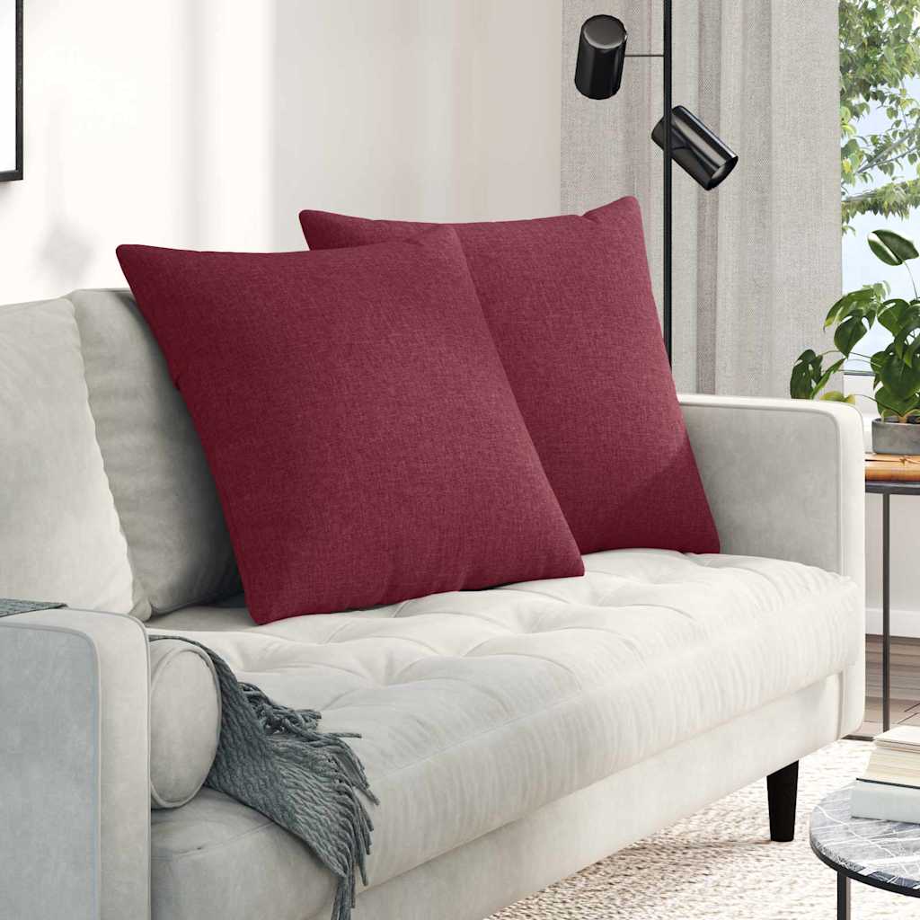 vidaXL Sofakissen 2 pcs Weinrot 80 x 80 cm Stoff