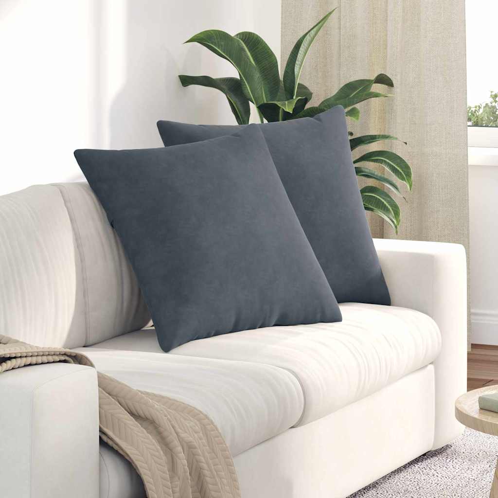 vidaXL Sofakissen 2 Stück Dunkelgrau 80 x 80 cm Cordstoff