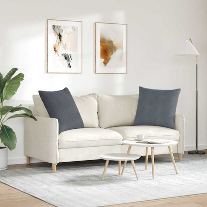 vidaXL Sofakissen 2 Stück Dunkelgrau 80 x 80 cm Cordstoff