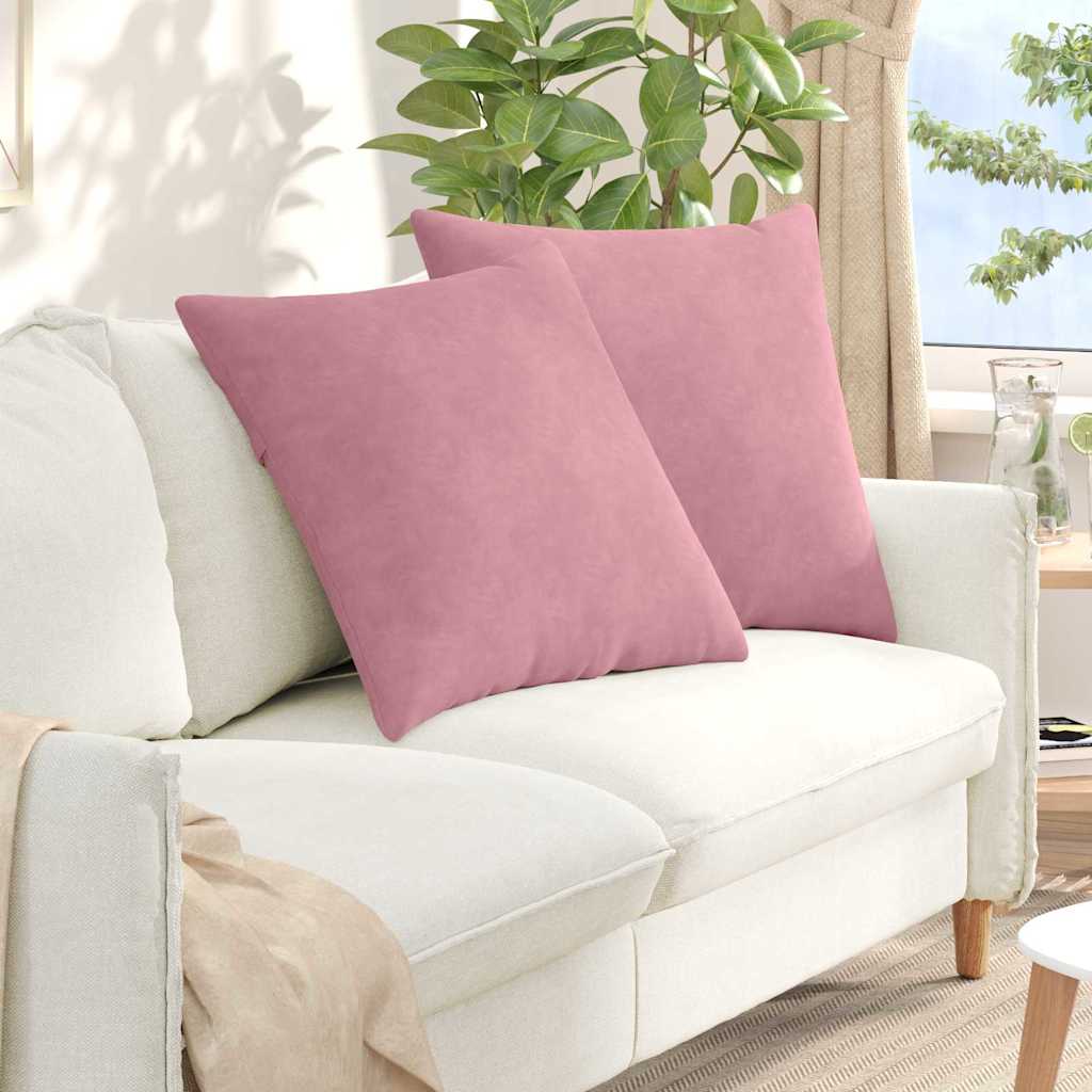 vidaXL Sofakissen 2 Stück Rosa 80 x 80 cm Cordstoff