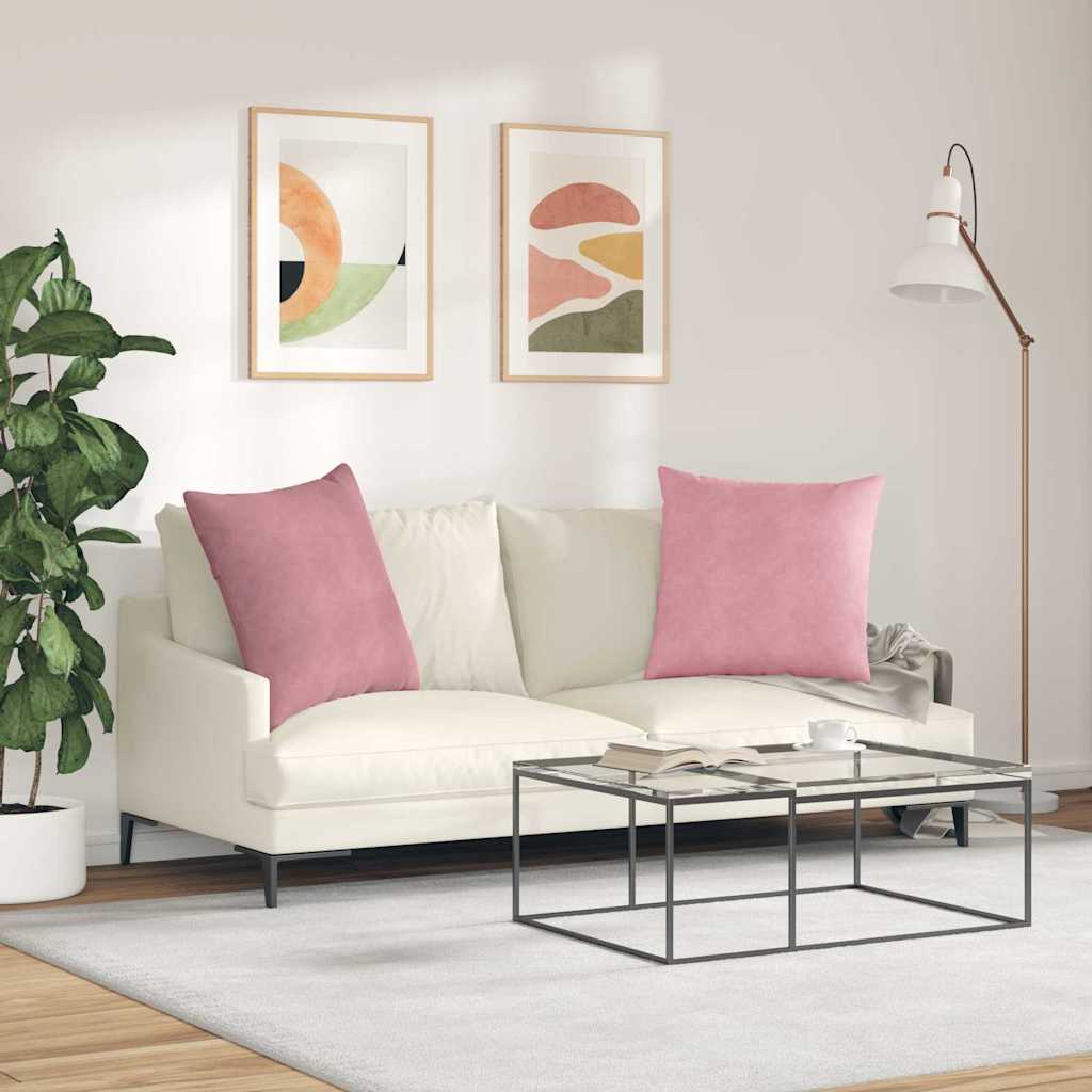 vidaXL Sofakissen 2 Stück Rosa 80 x 80 cm Cordstoff