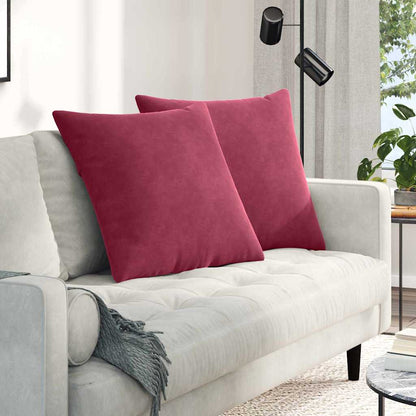 vidaXL Sofakissen 2 Stück Weinrot 80 x 80 cm Cordstoff