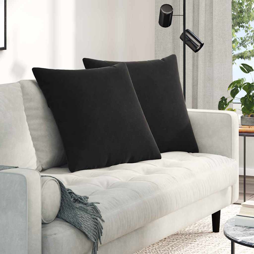 vidaXL Sofakissen 2 Stück Schwarz 80 x 80 cm Cordstoff
