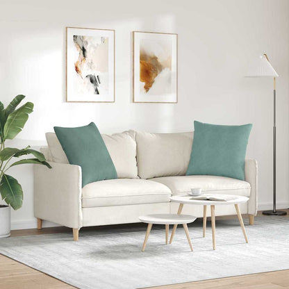 vidaXL Sofakissen 2 Stück Meergrün 80 x 80 cm Cordstoff
