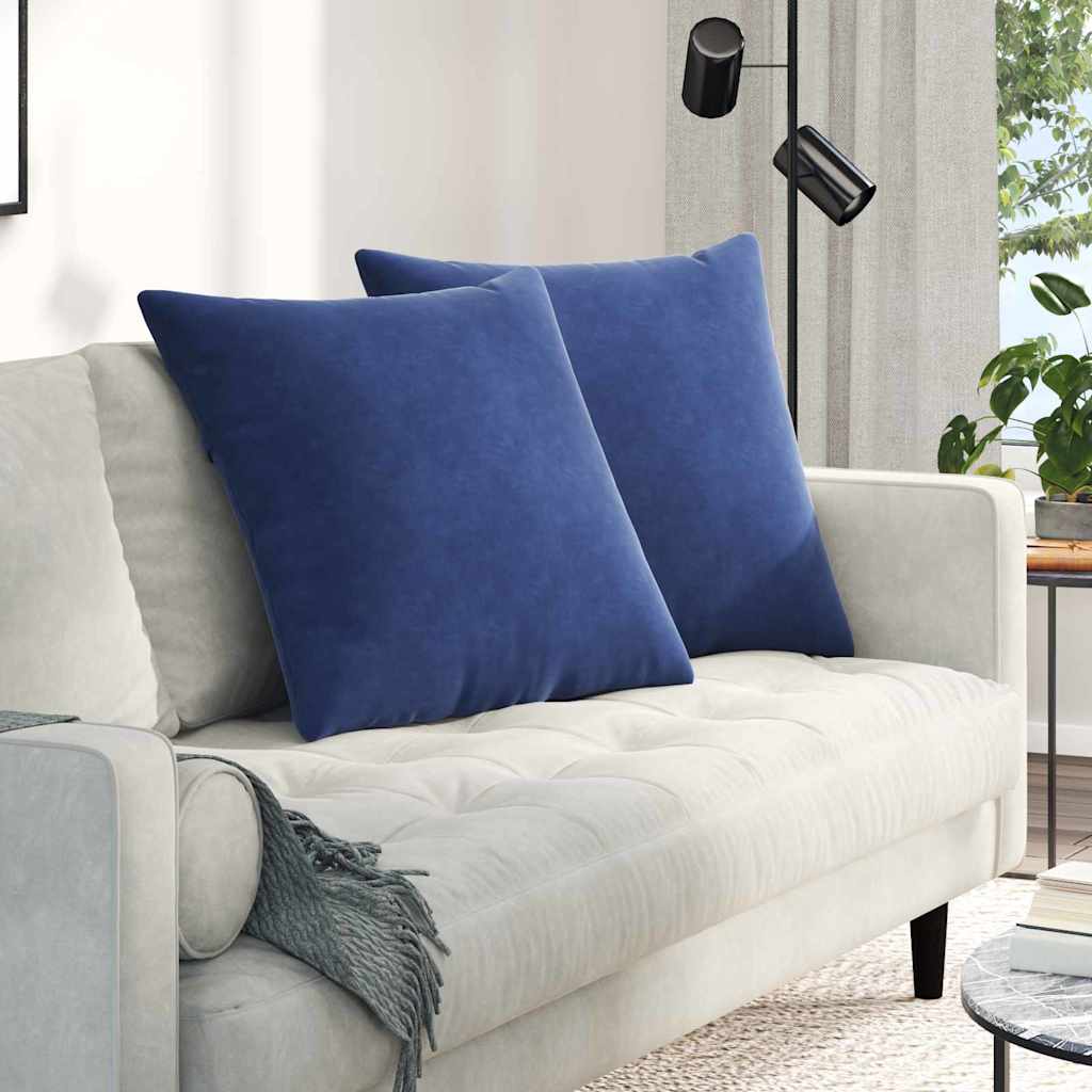 vidaXL Sofakissen 2 Stück Polizeiblau 80 x 80 cm Cordstoff