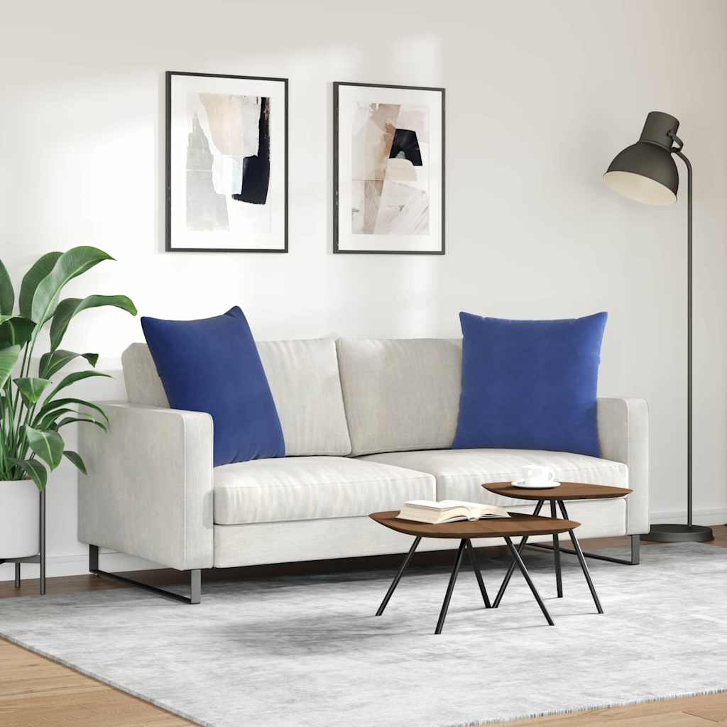vidaXL Sofakissen 2 Stück Polizeiblau 80 x 80 cm Cordstoff