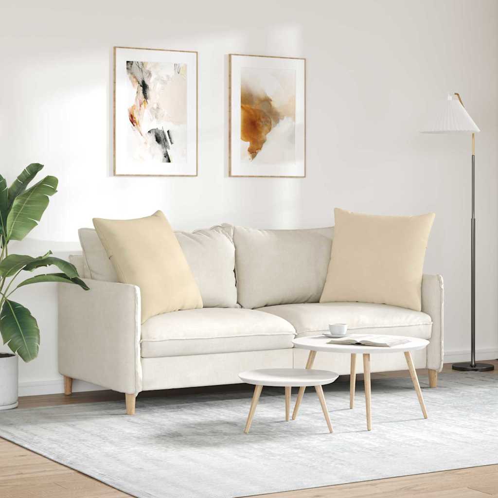 vidaXL Sofakissen 2 Stück Creme 80 x 80 cm Stoff