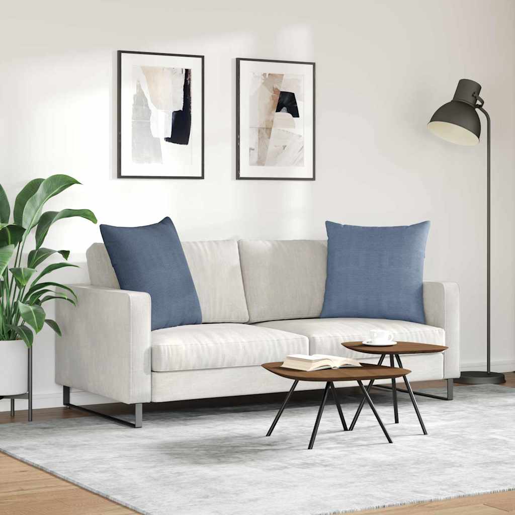 vidaXL Sofakissen 2 Stück Blau 80 x 80 cm Cordstoff