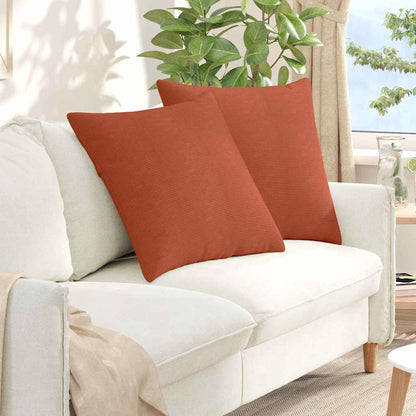vidaXL Sofakissen 2 Stück Rot-Orange 80 x 80 cm Cordstoff