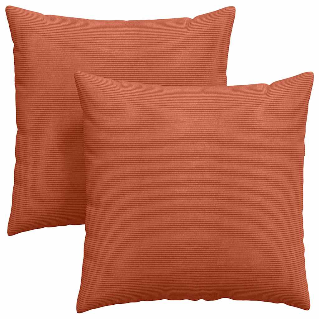 vidaXL Sofakissen 2 Stück Rot-Orange 80 x 80 cm Cordstoff