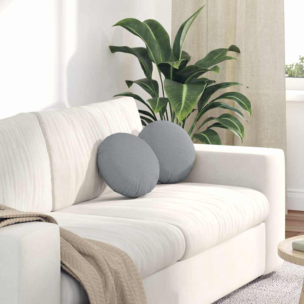 Sitzkissen 2 pcs Hellgrau Ø30 x 13 cm Stoff