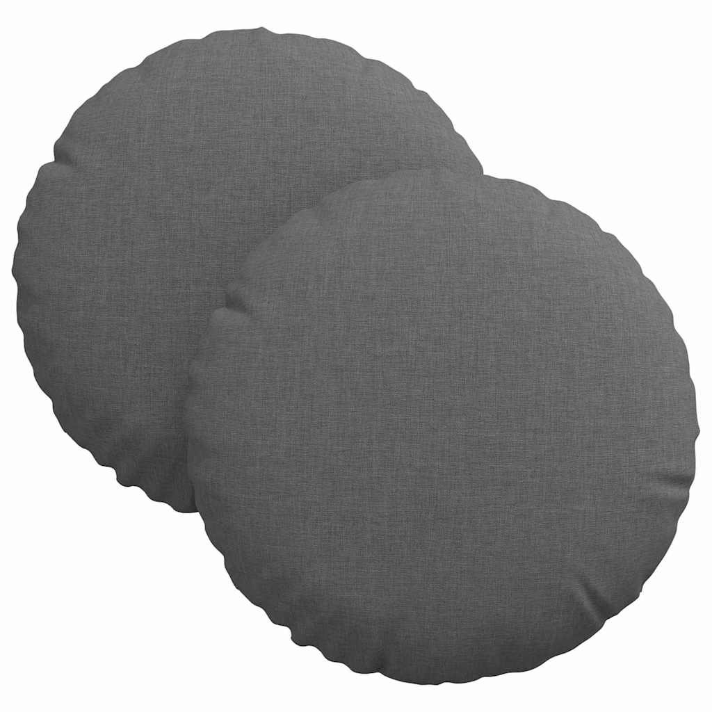 vidaXL Sitzkissen 2 pcs Dunkelgrau Ø30 x 13 cm Stoff