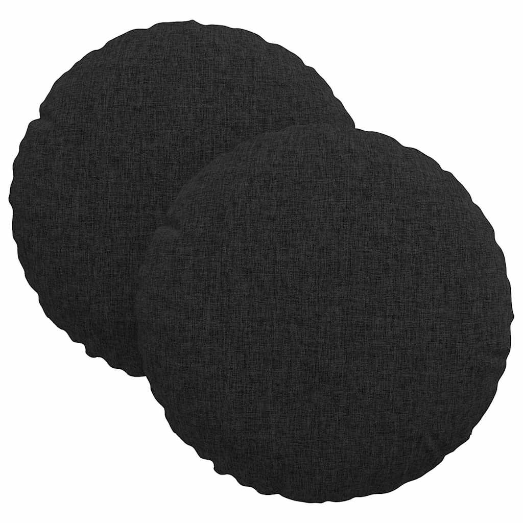 vidaXL Sitzkissen 2 pcs Schwarz Ø30 x 13 cm Stoff