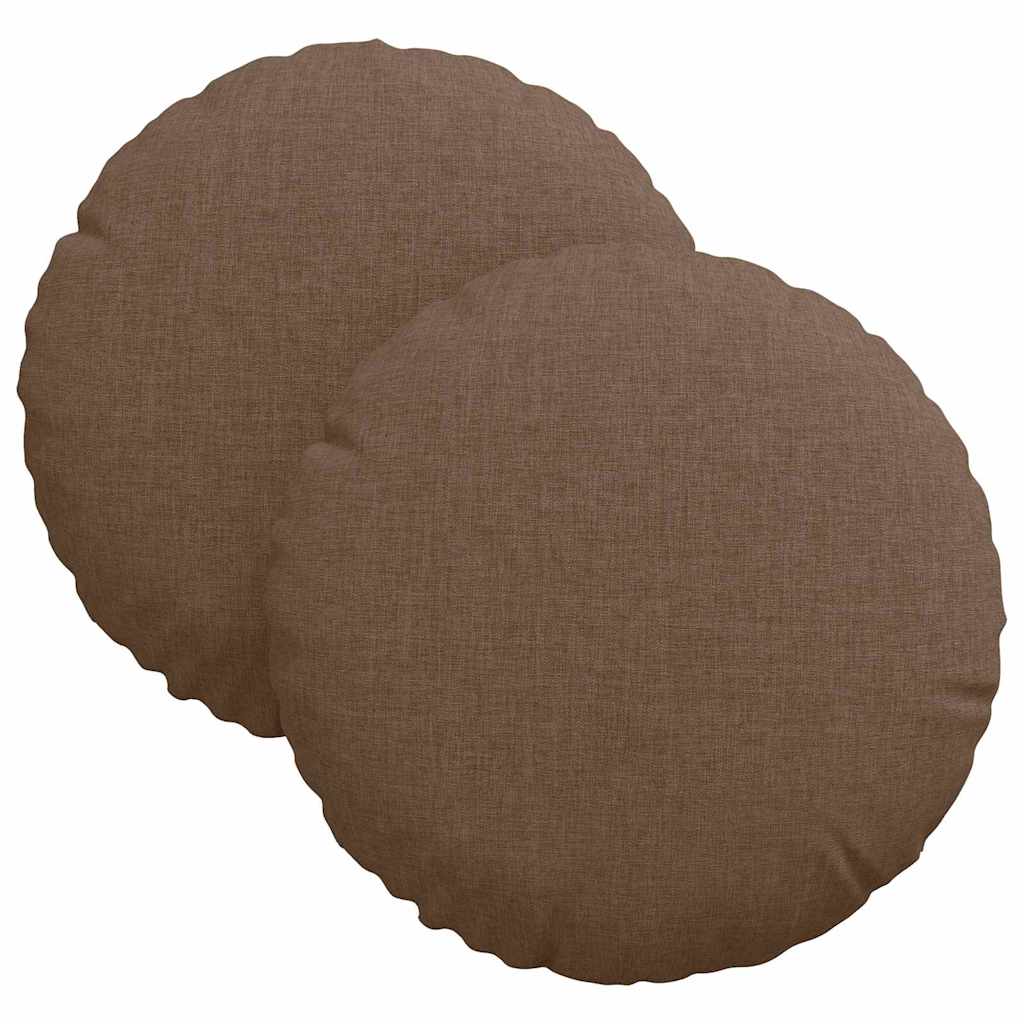 vidaXL Sitzkissen 2 pcs Braun Ø30 x 13 cm Stoff