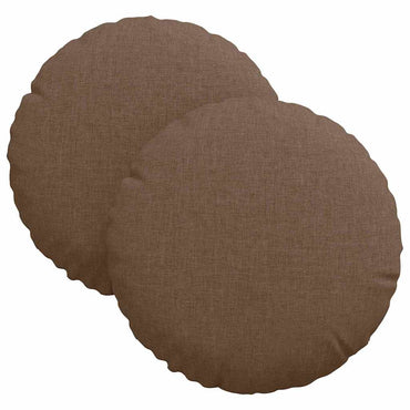 vidaXL Sitzkissen 2 pcs Braun Ø30 x 13 cm Stoff