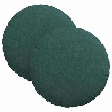 vidaXL Sitzkissen 2 pcs Dunkelgrün Ø30 x 13 cm Stoff