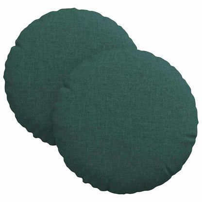 vidaXL Sitzkissen 2 pcs Dunkelgrün Ø30 x 13 cm Stoff