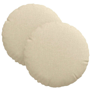 vidaXL Sitzkissen 2 pcs Creme Ø30 x 13 cm Stoff