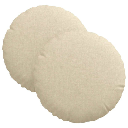 vidaXL Sitzkissen 2 pcs Creme Ø30 x 13 cm Stoff