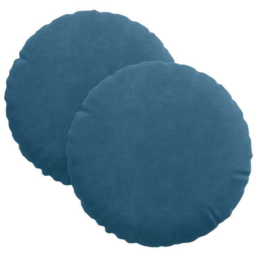vidaXL Sitzkissen 2 Stück Blau Ø 30 x 13 cm Samt