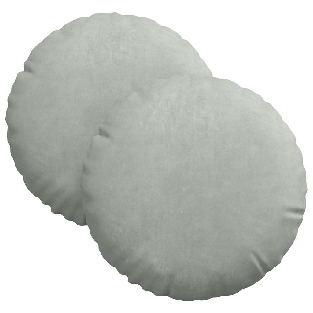vidaXL Sitzkissen 2 Stück Hellgrau Ø 30 x 13 cm Samt