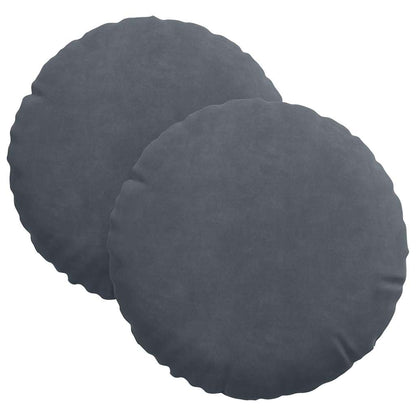 vidaXL Sitzkissen 2 Stück Dunkelgrau Ø 30 x 13 cm Samt