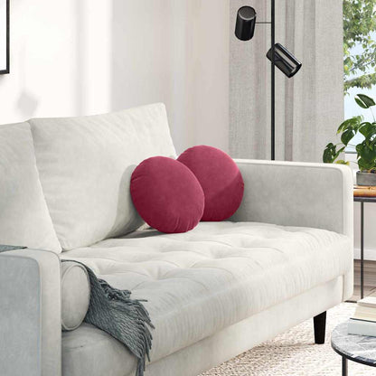 Sitzkissen 2 Stück Weinrot Ø 30 x 13 cm Samt