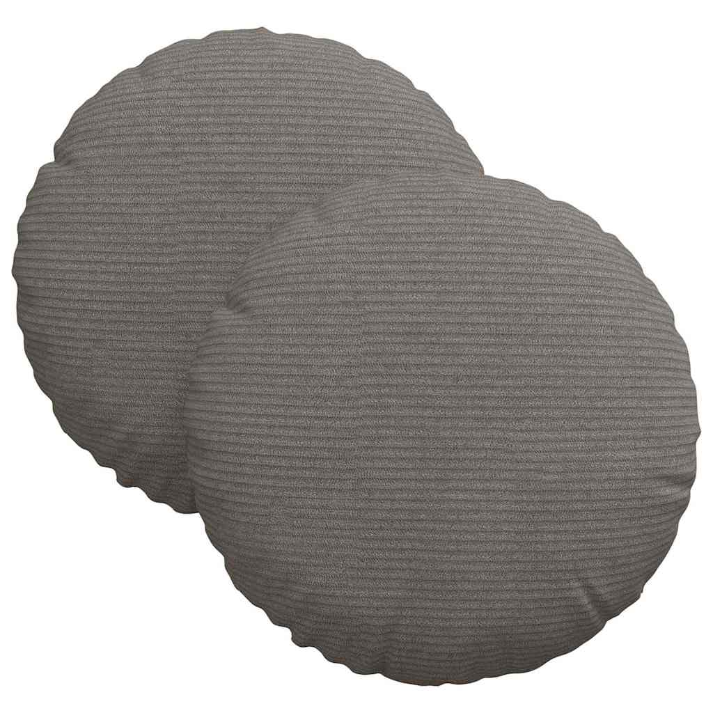 vidaXL Sitzkissen 2 pcs Hellgrau Ø 30 x 13 cm Cordstoff