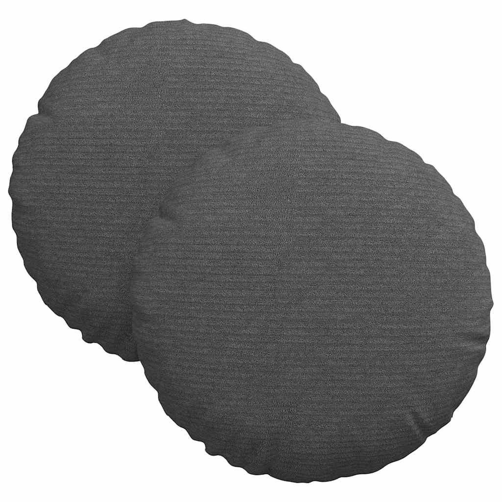 vidaXL Sitzkissen 2 pcs Dunkelgrau Ø 30 cm Cordstoff
