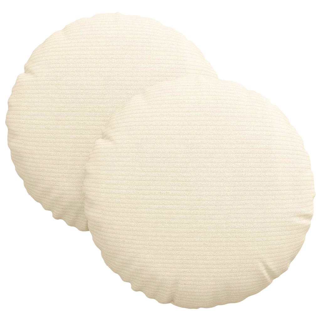 Sitzkissen 2 pcs Creme Ø 30 cm Cordstoff