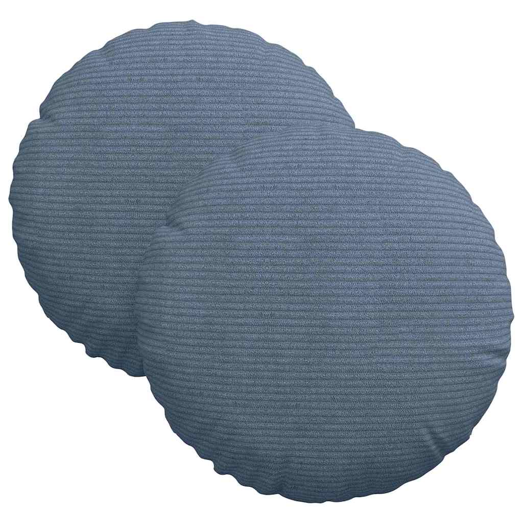 vidaXL Sitzkissen 2 pcs Blau Ø 30 cm Cordstoff