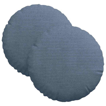 vidaXL Sitzkissen 2 pcs Blau Ø 30 cm Cordstoff