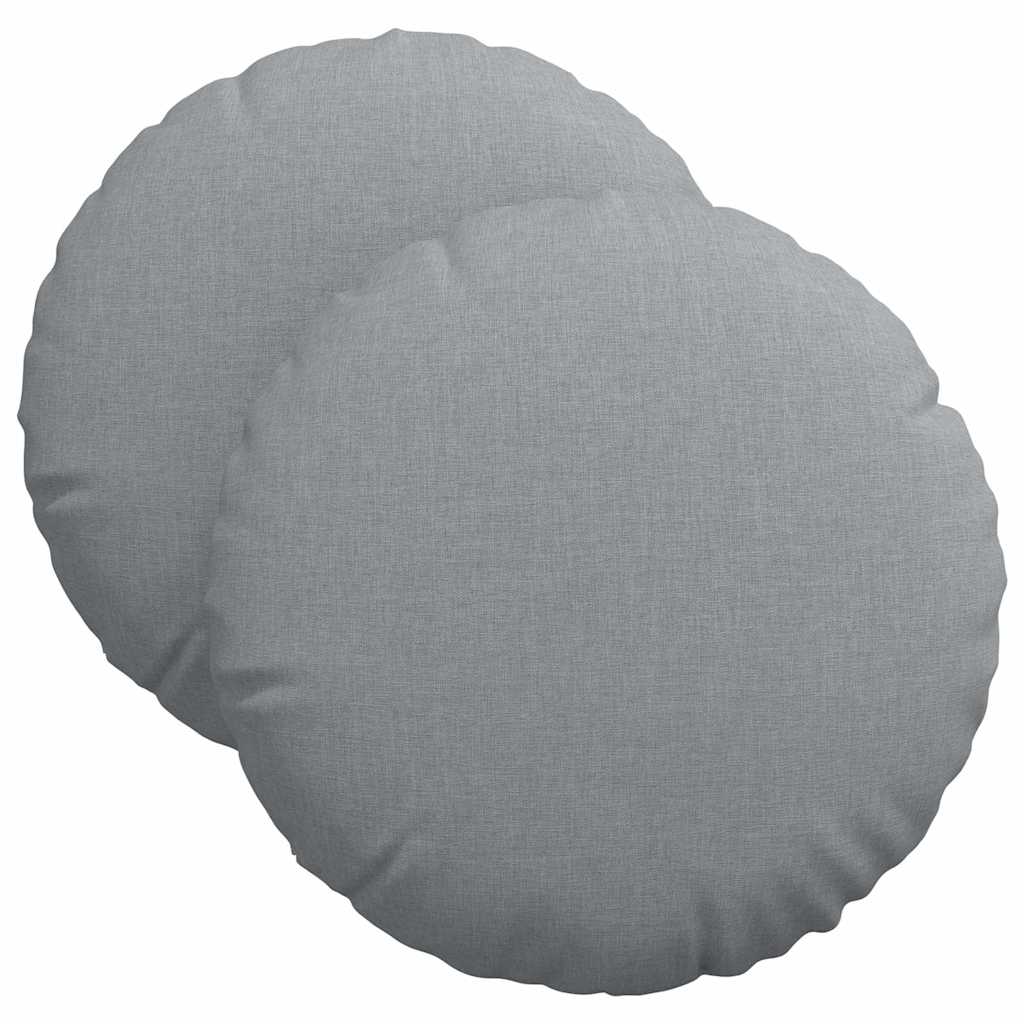 vidaXL Sitzkissen 2 pcs Hellgrau Ø40 x 13 cm Stoff