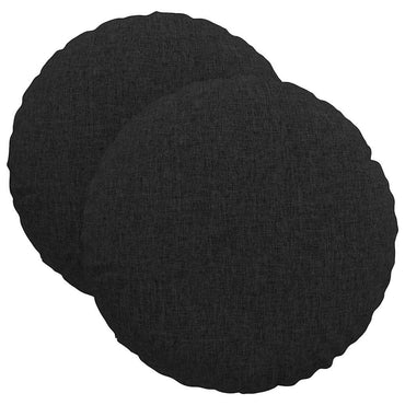 vidaXL Sitzkissen 2 pcs Schwarz Ø40 x 13 cm Stoff