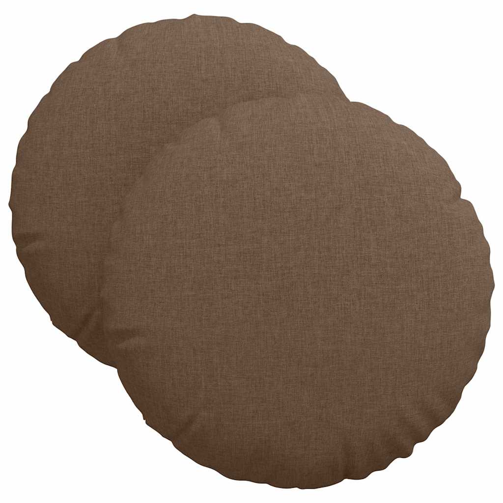 vidaXL Sitzkissen 2 pcs Braun Ø40 x 13 cm Stoff