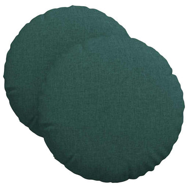 vidaXL Sitzkissen 2 pcs Dunkelgrün Ø40 x 13 cm Stoff