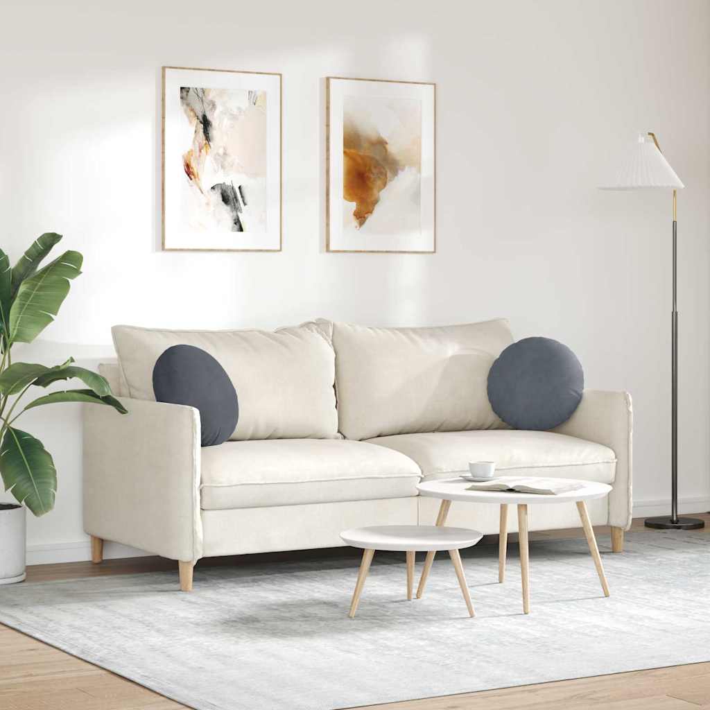 vidaXL Sitzkissen 2 Stück Dunkelgrau Ø 40 x 13 cm Samt