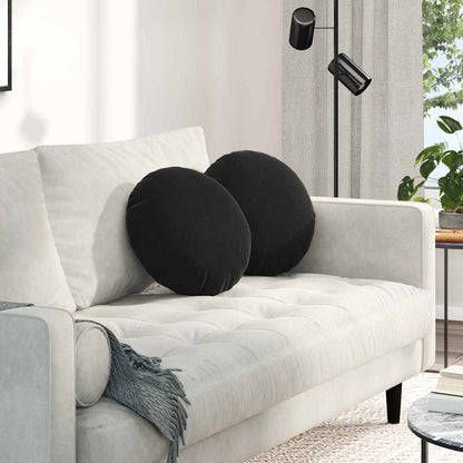 vidaXL Coussins de siège 2 pcs Noir Ø 40 x 13 cm Velours
