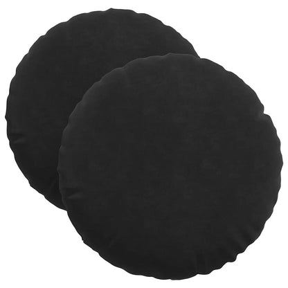 vidaXL Coussins de siège 2 pcs Noir Ø 40 x 13 cm Velours