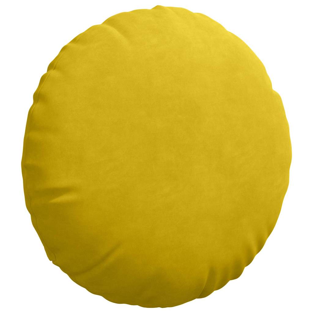 vidaXL Sitzkissen 2 Stück Gelb Ø 40 x 13 cm Samt