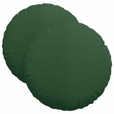vidaXL Sitzkissen 2 pcs Dunkelgrün Ø 40 cm Cordstoff