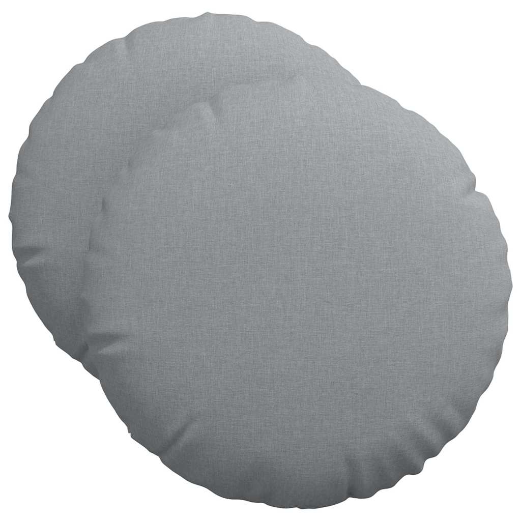 vidaXL Sitzkissen 2 pcs Hellgrau Ø50 x 19 cm Stoff