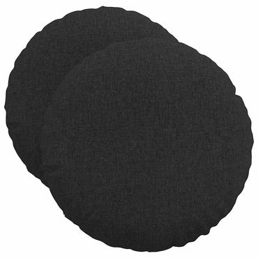 vidaXL Sitzkissen 2 pcs Schwarz Ø50 x 19 cm Stoff