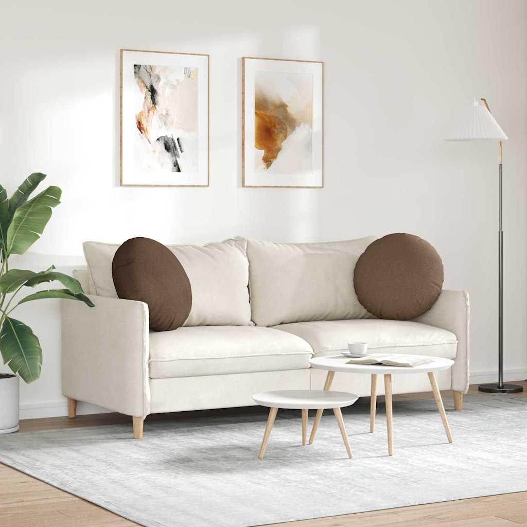 vidaXL Sitzkissen 2 pcs Braun Ø50 x 19 cm Stoff