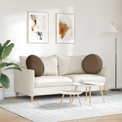 vidaXL Sitzkissen 2 pcs Braun Ø50 x 19 cm Stoff
