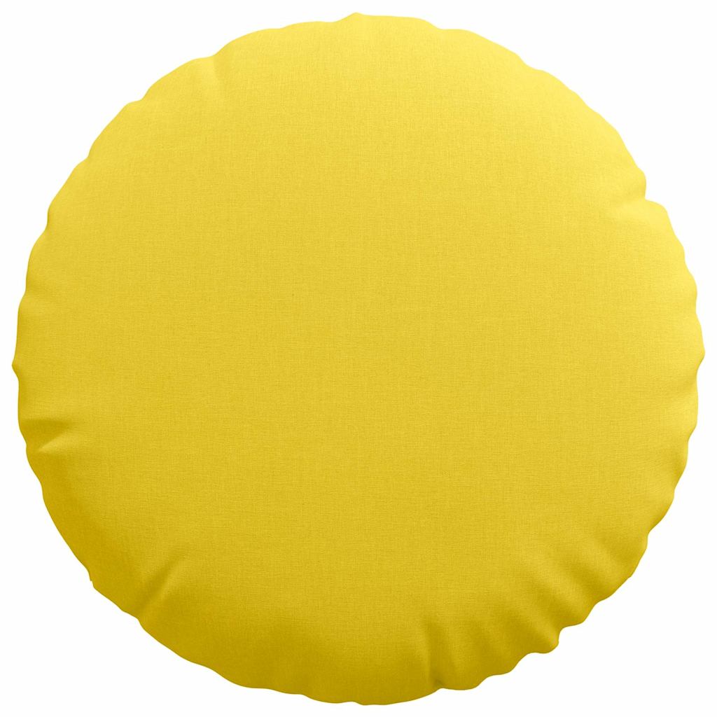 vidaXL Coussins de siège 2 pcs Jaune clair Ø 50 x 19 cm Tissu