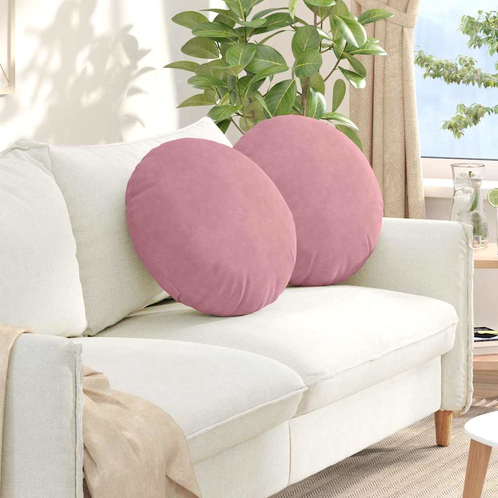 vidaXL Sitzkissen 2 Stück Rosa Ø 50 x 19 cm Samt