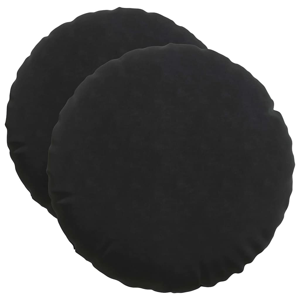 vidaXL Sitzkissen 2 Stück Schwarz Ø 50 x 19 cm Samt