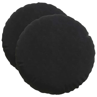 vidaXL Sitzkissen 2 Stück Schwarz Ø 50 x 19 cm Samt